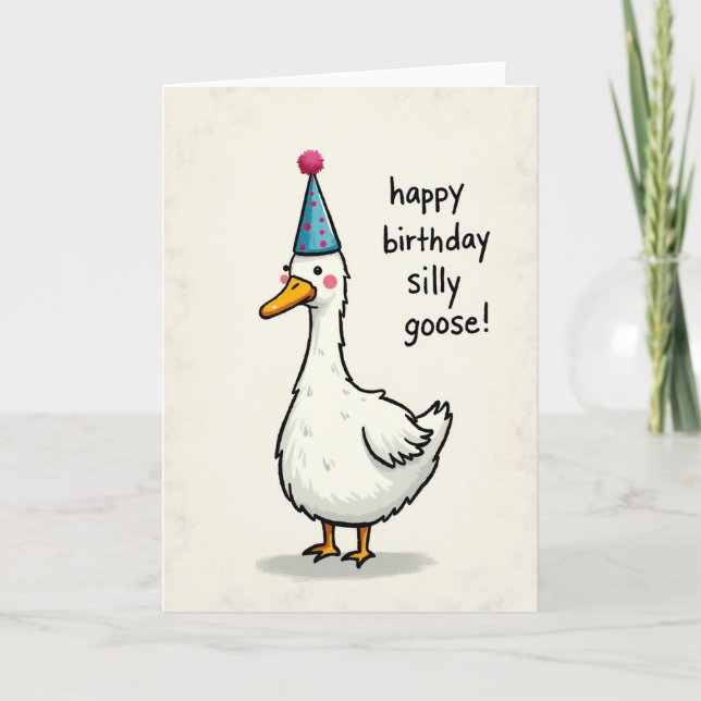Charming Fowl Teal Hat Card (Front)