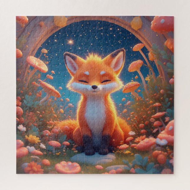 Charming Fox Sitting Amidst a Fantasy Forest Jigsaw Puzzle (Vertical)
