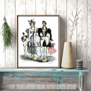 Charming French Vintage Chic Fashion Poster