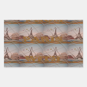  Charming From Paris With Love J'aime Paris Design Rectangular Sticker