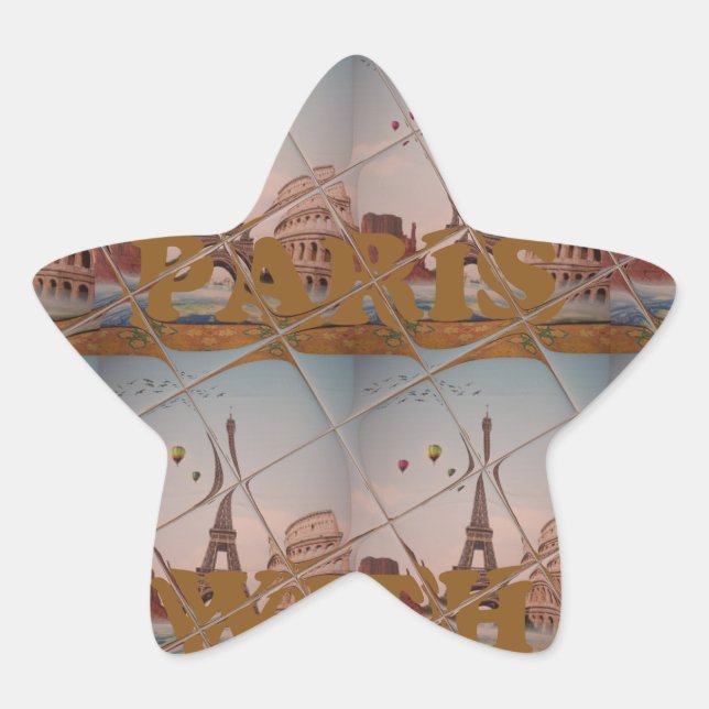  Charming From Paris With Love J'aime Paris Design Star Sticker (Front)
