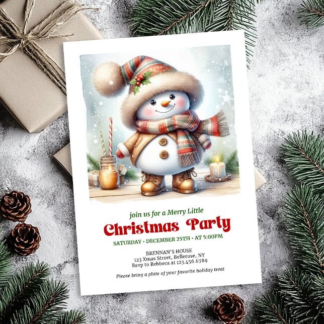 Charming funny snowman invitation printable  (Charming funny snowman invitation printable holiday tones

)