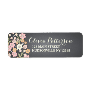 Charming Garden Floral Wreath II Address Labels