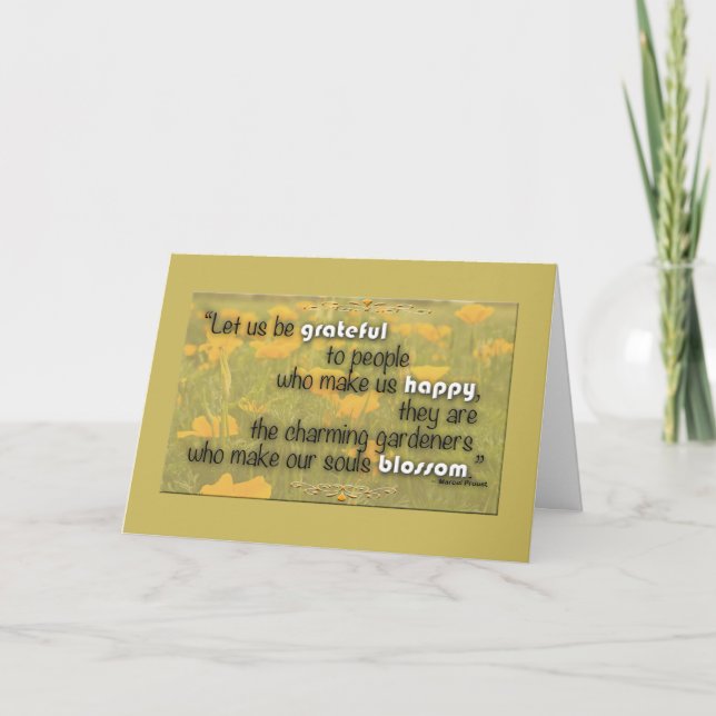 Charming Gardeners Text Thank You Card (Front)