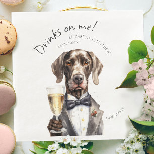 Charming German Shorthaired Pointer Watercolor Bar Napkin