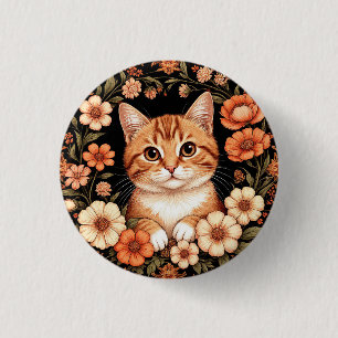 Charming Ginger Cat 3 Cm Round Badge
