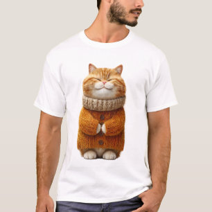 Charming Ginger Cat in Cosy Knitted Sweater 3D