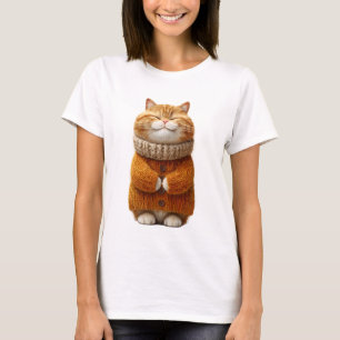 Charming Ginger Cat in Cosy Knitted Sweater 3D