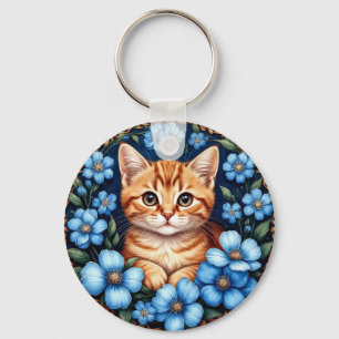 Charming Ginger Cat Key Ring