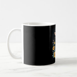 Charming Giraffe Surrounded By Flowers Long Sleeve Coffee Mug