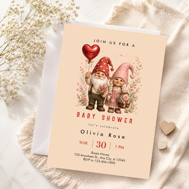 Charming Gnome Baby Shower Invitation (Creator Uploaded)