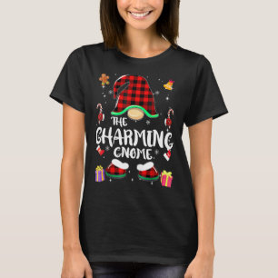 Charming Gnome Buffalo Plaid Red Matching Family C T-Shirt