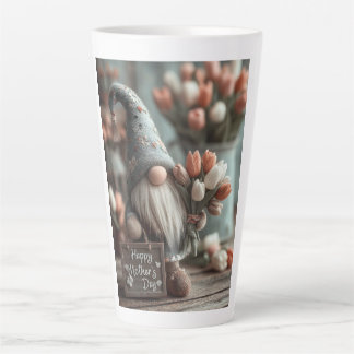 Charming Gnome Holding a "Happy Mother's Day" Sign Latte Mug