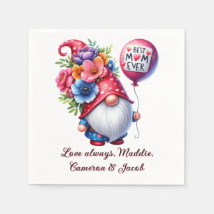 Charming Gnome Mothers Day Touch of Magic Best Mum Napkin