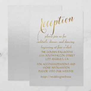 Charming Gold Foil Grey Wedding Invitation