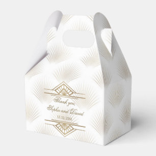 Charming Gold Great Gatsby Art Deco 1920s Wedding Favour Box