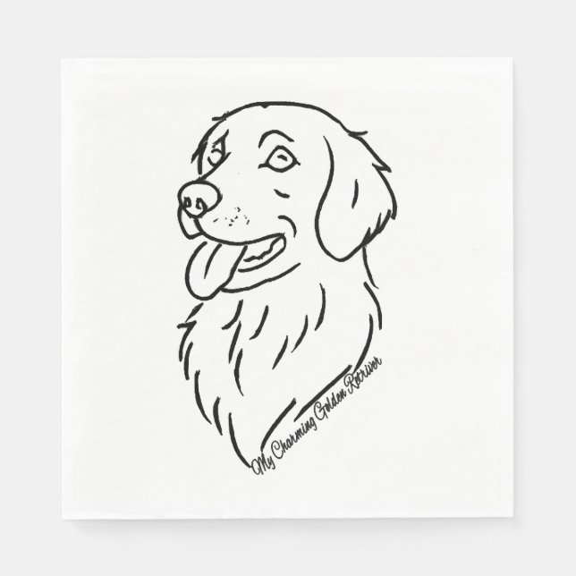 Charming Golden Retriever Napkin (Front)