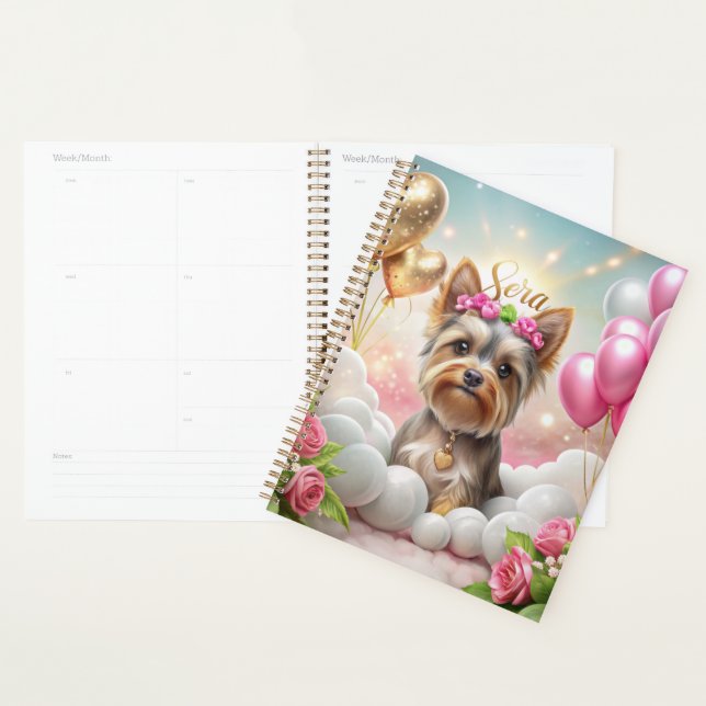 Charming Golden Yorkshire Terrier Planner (Display)