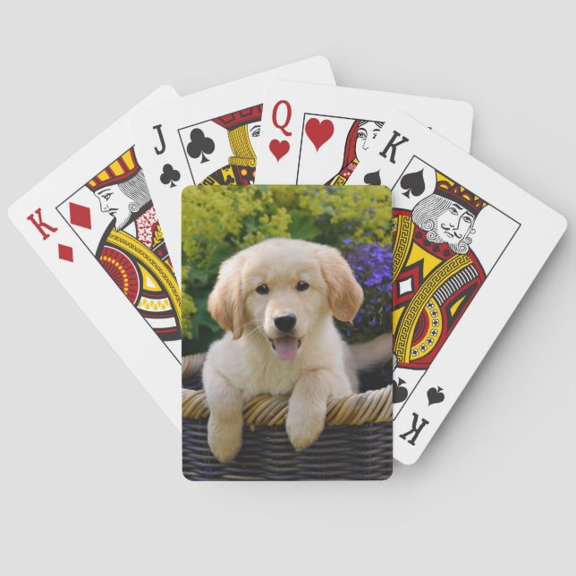 Charming Goldie Dog Cute Puppy, Playing Playing Cards (Back)