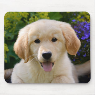 Charming Goldie Dog Puppy Portrait Mouse Mat