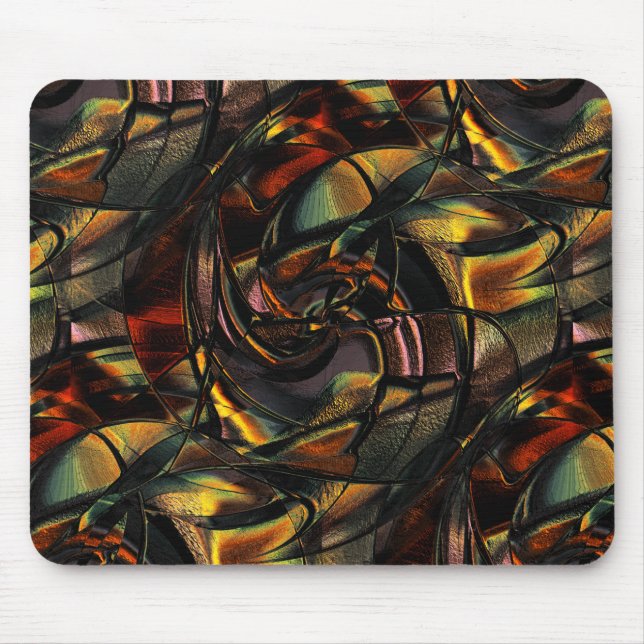 Charming grained texture, embossed golden green  mouse mat (Front)
