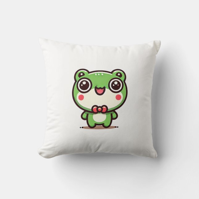 Charming Green Frog Cushion (Front)