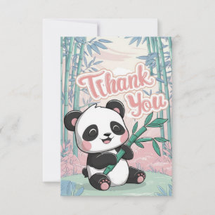 Charming Greeting Panda Thank You Card