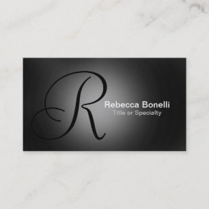 Charming Grey Monogram Consultant Business Card