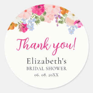 Charming Gypsy Blossoms Bridal Shower Classic Round Sticker
