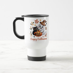 Charming Halloween Greeting Card – Hand-Drawn Travel Mug