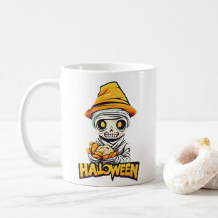 Charming Halloween Mummy Design Cute and Spooky Coffee Mug