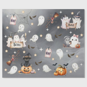 Charming Halloween Party Witch Pumpkins  Wrapping Paper