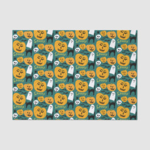 Charming Halloween Pumpkins Spooky Ghost Tissue Paper