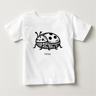 Charming Hand-Drawn Beetle Illustration Baby T-Shirt