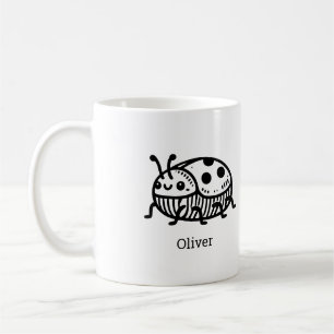 Charming Hand-Drawn Beetle Illustration  Coffee Mug