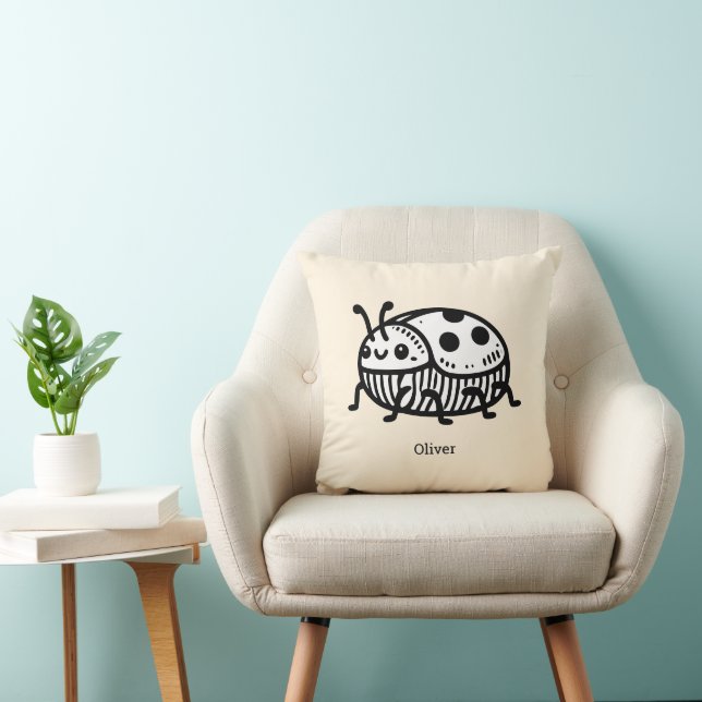 Charming Hand-Drawn Beetle Illustration  Cushion (Chair)