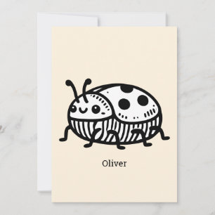 Charming Hand-Drawn Beetle Illustration  Invitation
