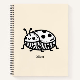 Charming Hand-Drawn Beetle Illustration  Notebook