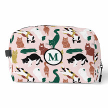 Charming hand-drawn cats on pink background