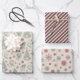 Charming, hand drawn Christmas motifs. Wrapping Paper Sheet