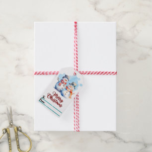 Charming handmade Christmas tags featuring snowmen