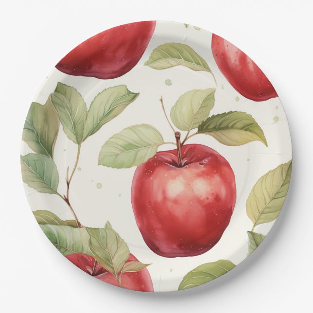 Charming harvest apple plate (Front)