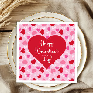 Charming Heart Pattern Valentine’s Day Napkins