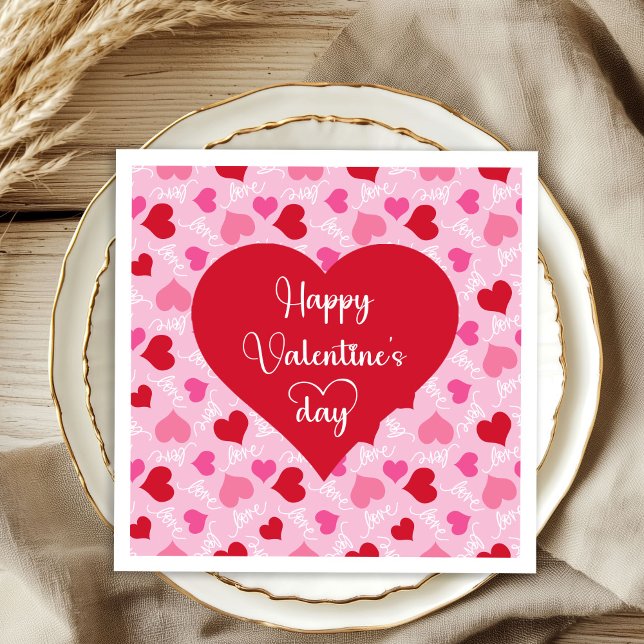 Charming Heart Pattern Valentine’s Day Napkins (Charming Heart Pattern Valentine’s Day Napkins)