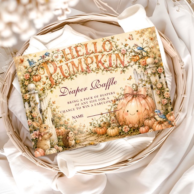 Charming Hello Pumpkin Diaper Raffle Enclosure Card (Creator Uploaded)