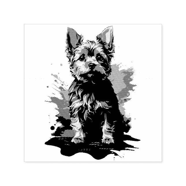 Charming highlighting a Yorkshire Terrier Self-inking Stamp (Design)