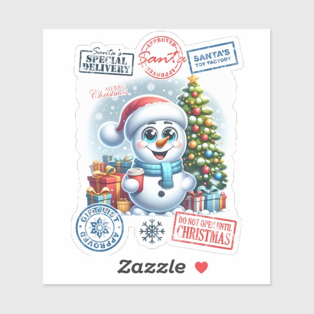 Charming Holiday Snowman Sticker (Sheet)