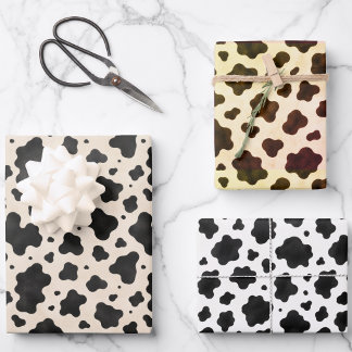 Charming Holstein Cow Print Flat Sheet Gift Wraps