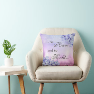 Charming Home Decor Blue Hydrangea Cushion