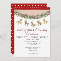 Charming Horse Christmas Invitation